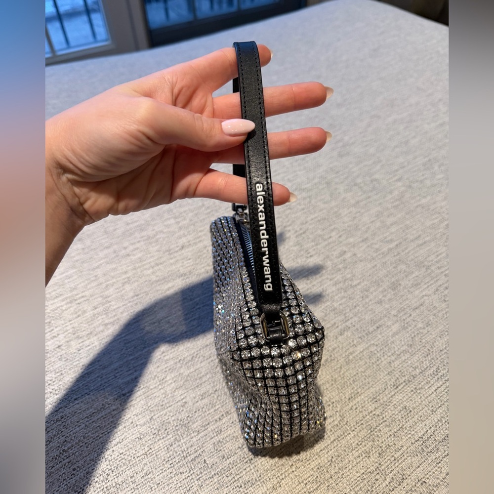 Alexander Wang Black and Silver Heiress Pouch